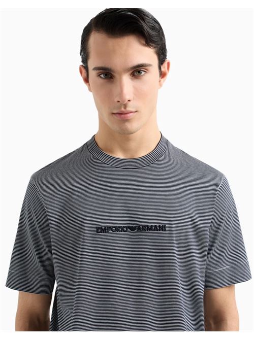 T-shirt blu a righe Emporio Armani | EM000824 AF12927.F0088